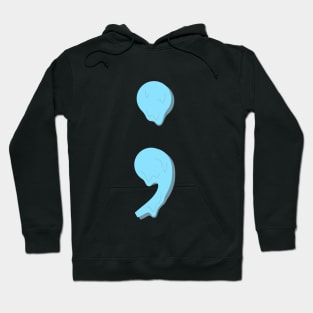 dripping/melting semicolon in pastel blue Hoodie